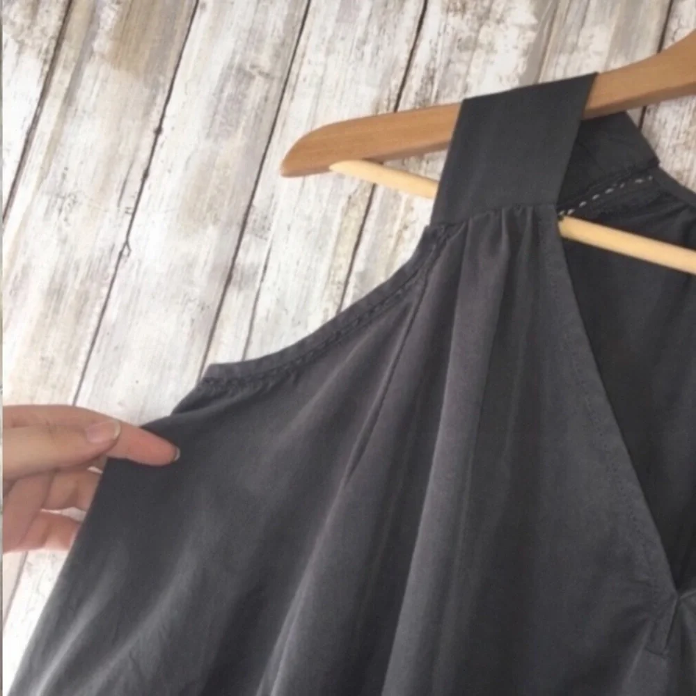 Do+Be Grey Open Shoulder Blouse - Picture 2 of 5